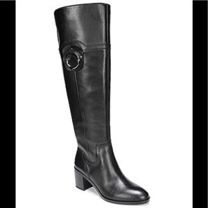 Franco Sarto Beckford Black Leather Riding Boots